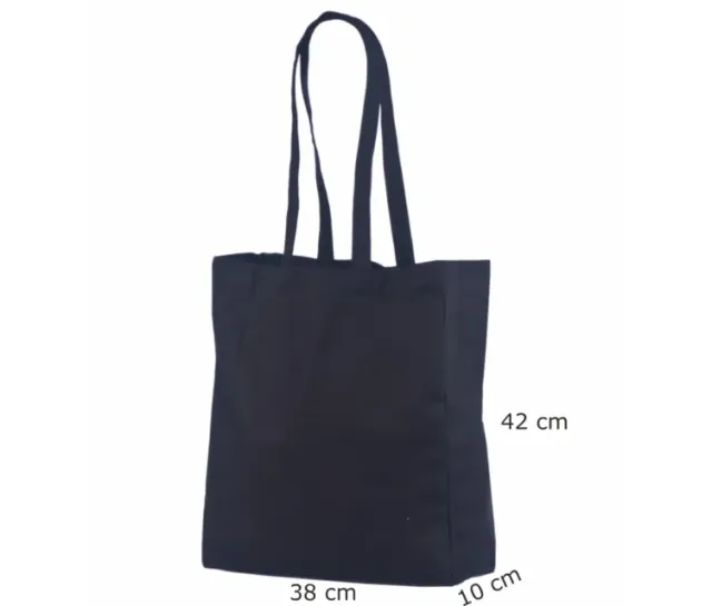 Handlenett CotBlack38x10x42 handlenett svart bomull bred bunn