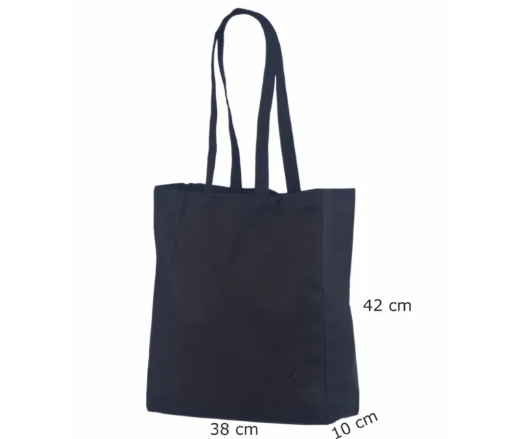 Handlenett CotBlack38x10x42 handlenett svart bomull bred bunn