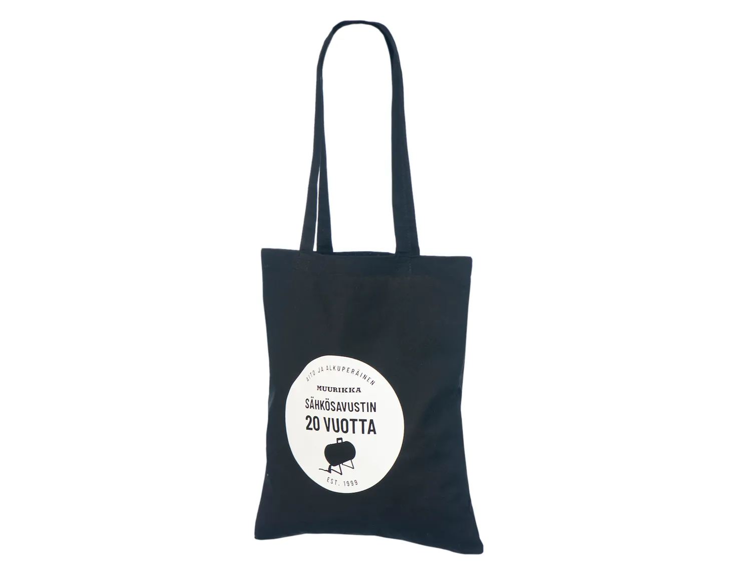 Handlenett CotBlack3842 svart bomullsnett 38x42 trykk