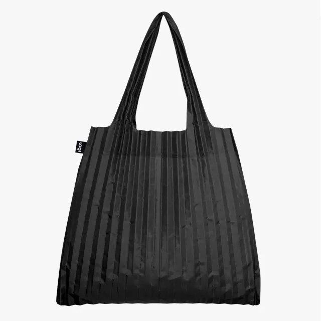 LOQI Pleated Black handlenett resirkulert svart plissert