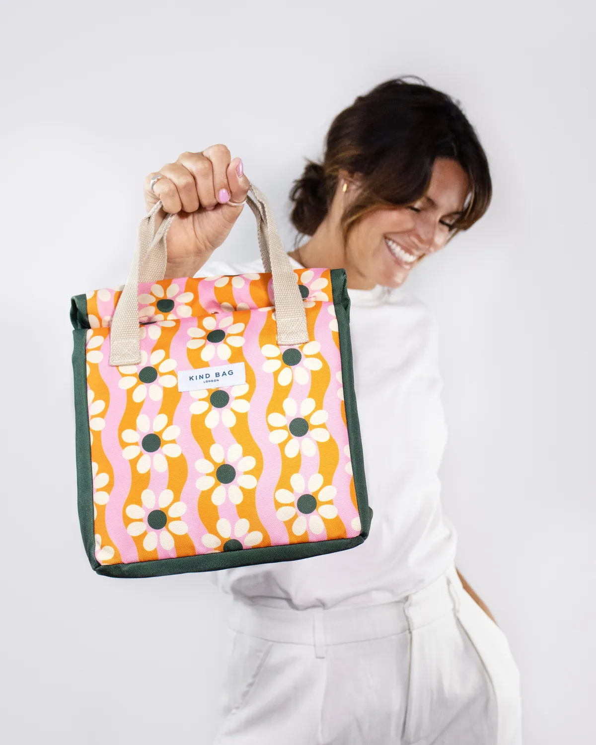 Kind Bag Lunch Bag lunsjpose Wavy Daisy vanntett