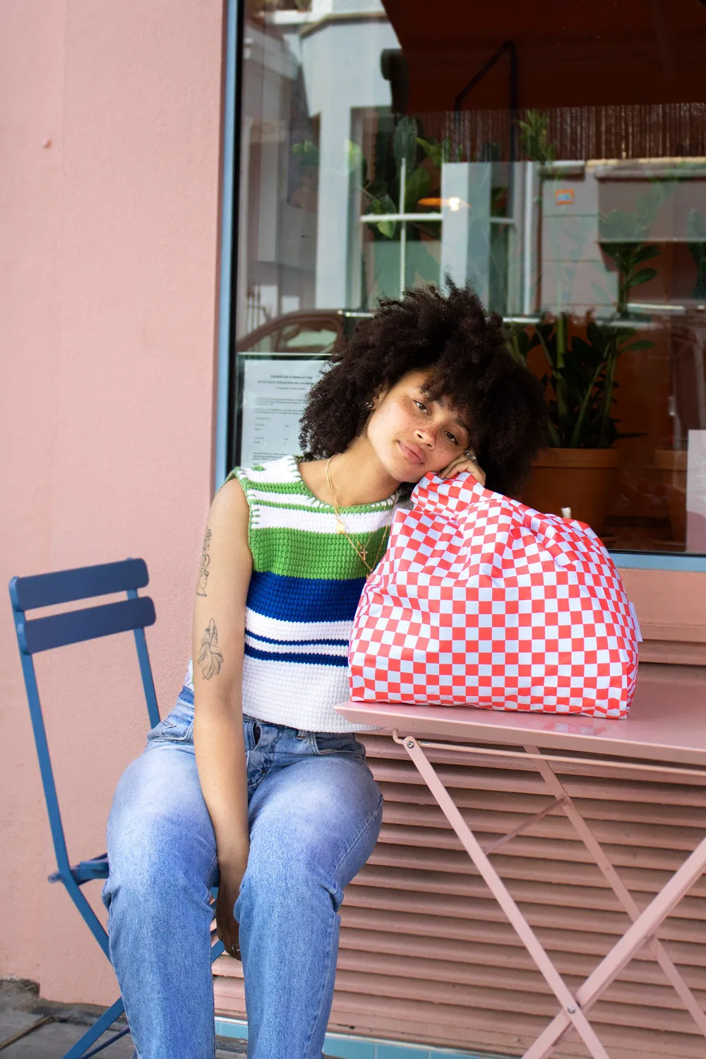 Kind Bag Checkerboard handlenett medium rutet