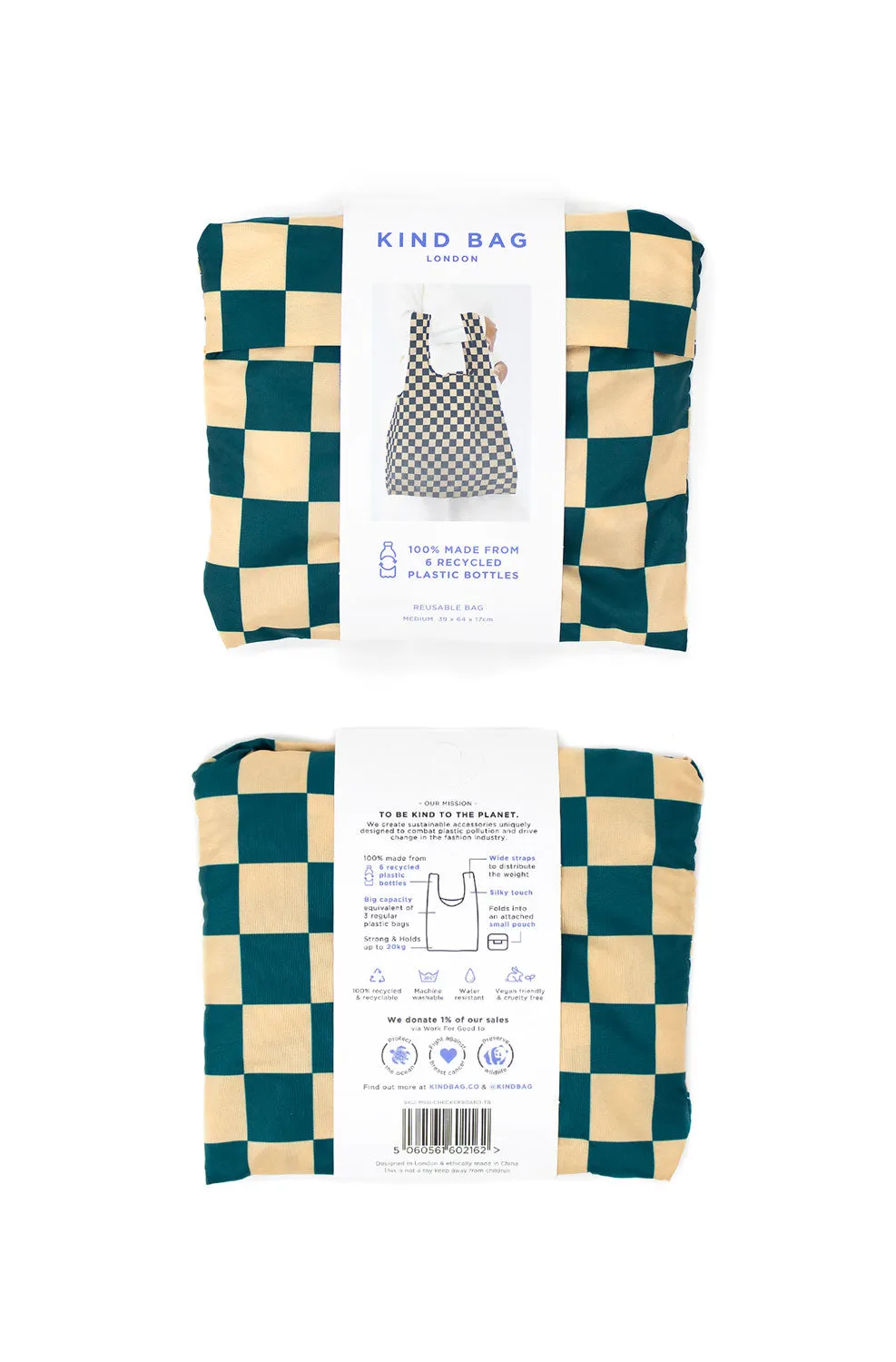 Kind Bag Medium handlenett Checkerboard resirkulert