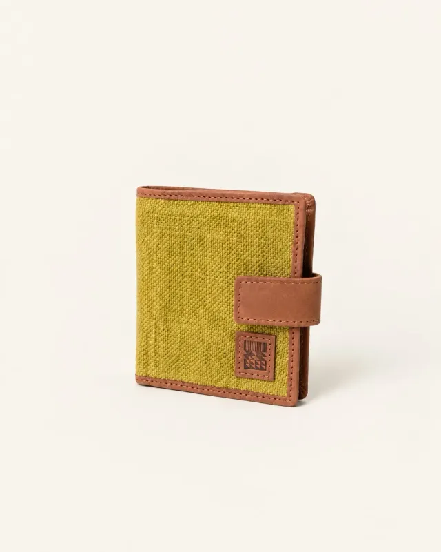 The Burlap People Flip Wallet lommebok olive knapp