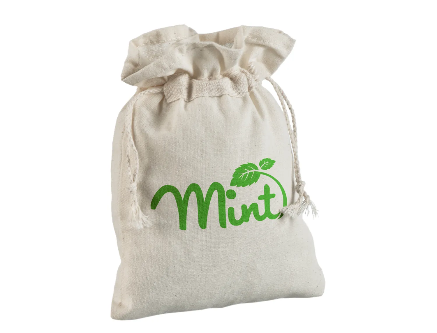 Handlenett Stringpouch 1521 bomullspose naturhvit 15×21