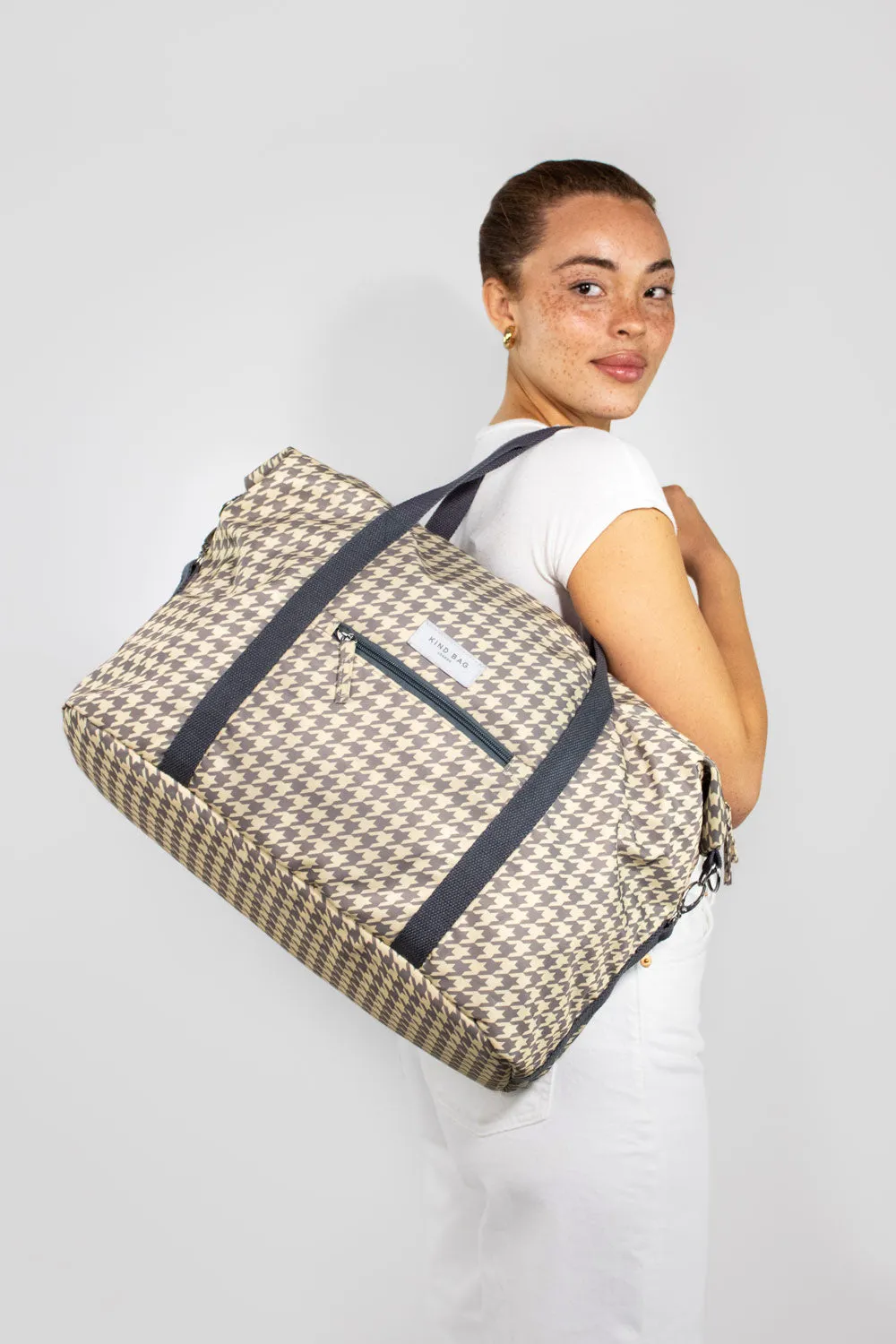Kind Bag Weekender Classic Houndstooth helgeveske resirkulert