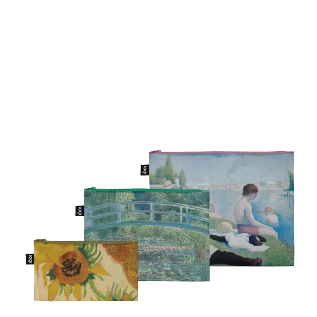 LOQI Impressionism Seurat Monet Van Gogh zip poser resirkulert