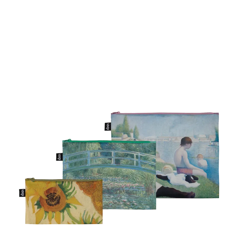 LOQI Impressionism Seurat Monet Van Gogh zip poser resirkulert