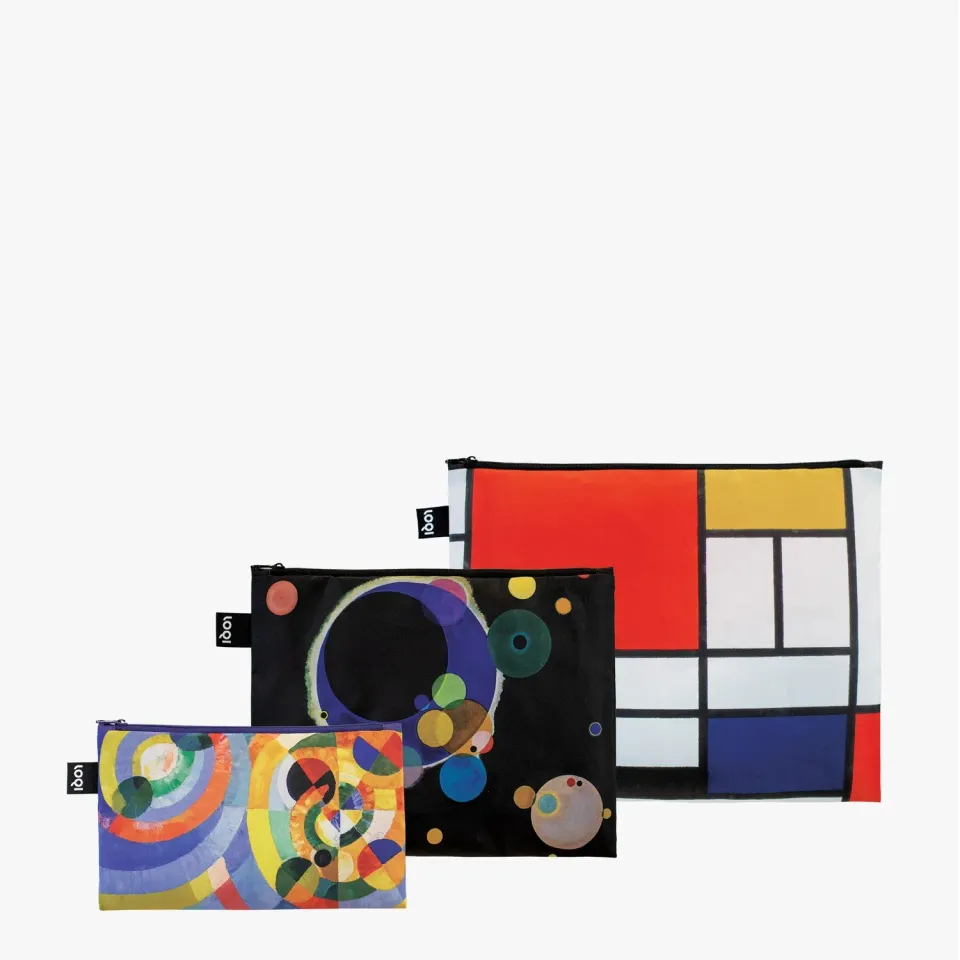 LOQI Mondrian Kandinsky Delaunay zipmapper 3-pak resirkulert
