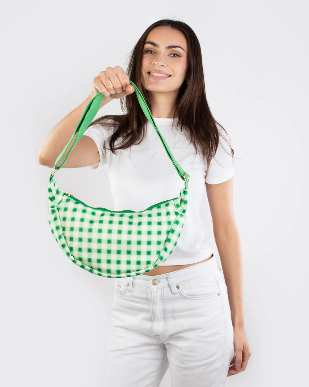 Kind Bag Blurred Plaid Green crossbody skulderveske grønn