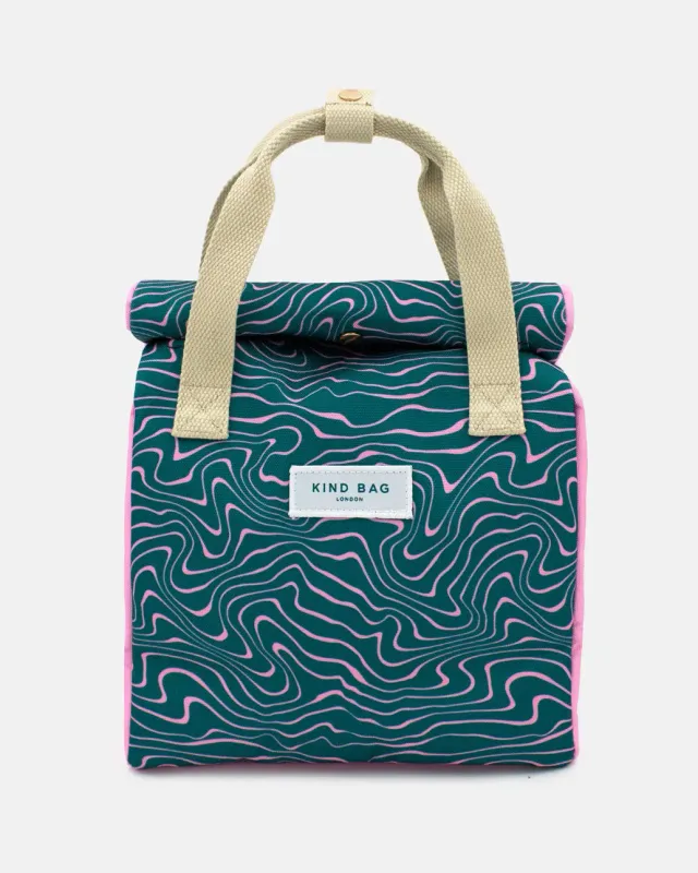 Kind Bag Contours Green Pink lunsjbag vanntett