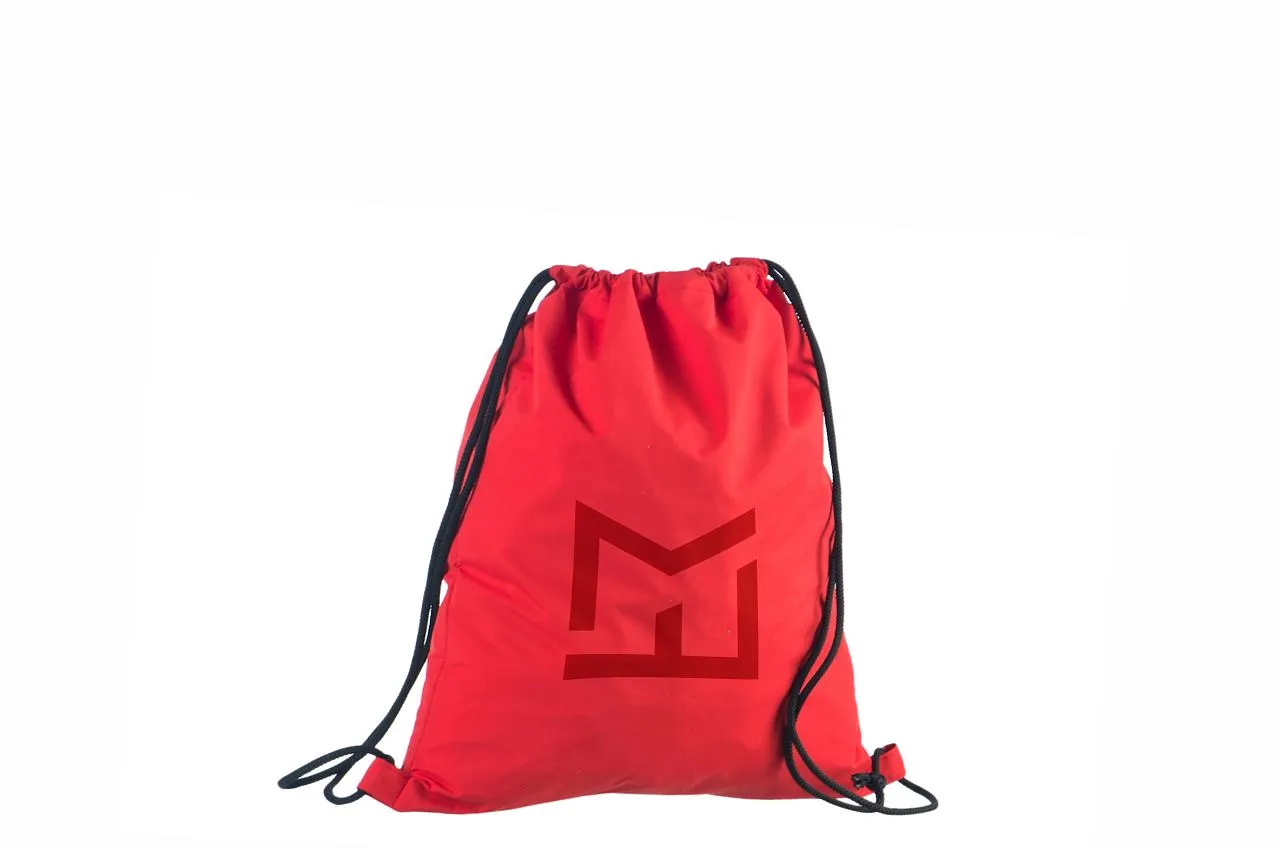 Handlenett Nylred_draw_uk ryggsekk rød 35×45 cm vannavstøtende