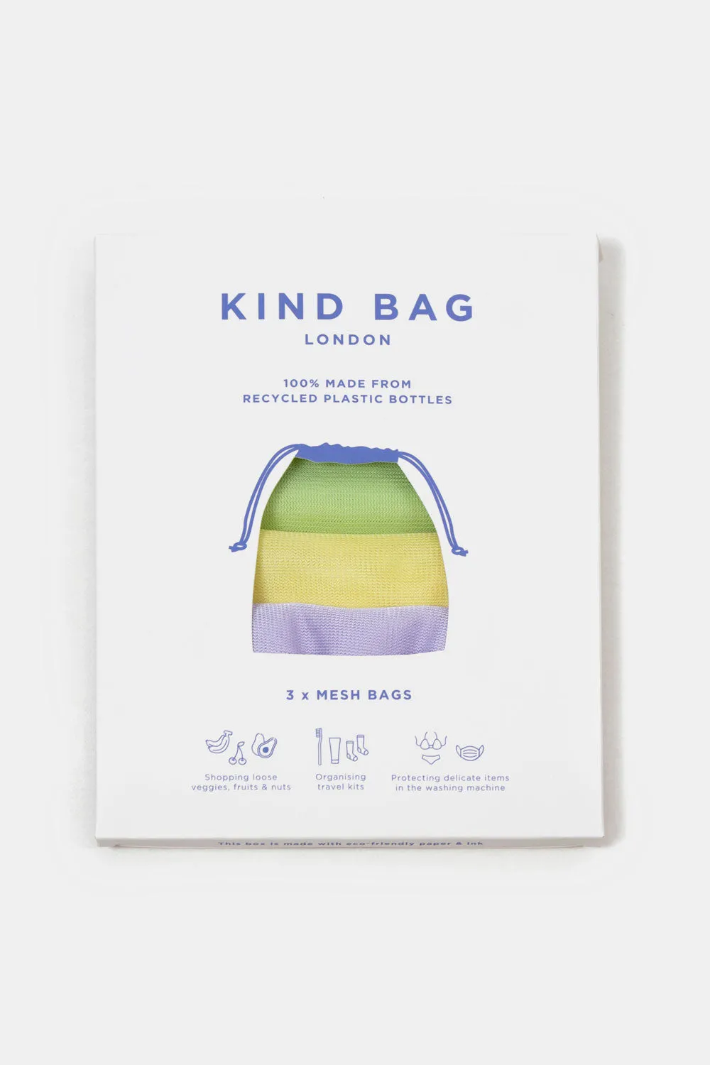 Kind Bag Mesh Bags nettposer 3-pakning gjenbrukbar