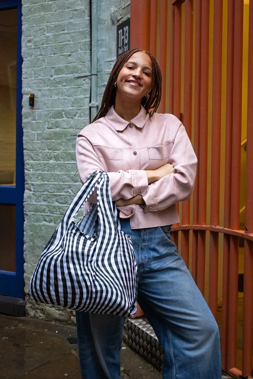 Kind Bag Distorted Gingham handlenett medium rutete