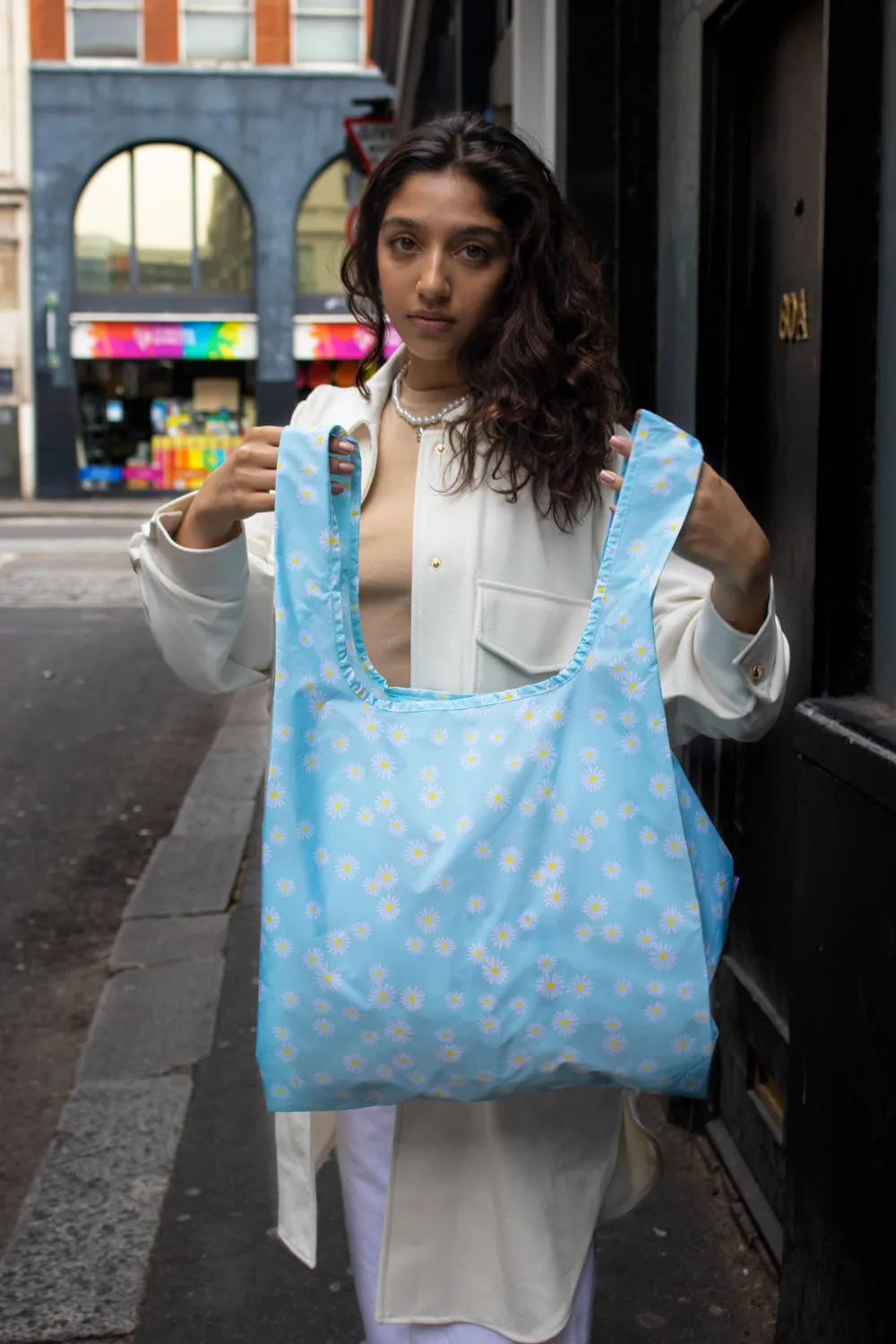 Kind Bag Daisy Blue handlenett medium gjenbrukbart 20 kg