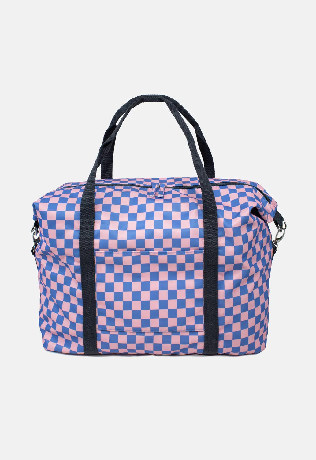 Kind Bag Weekender Checkerboard Blue Pink weekendbag resirkulert