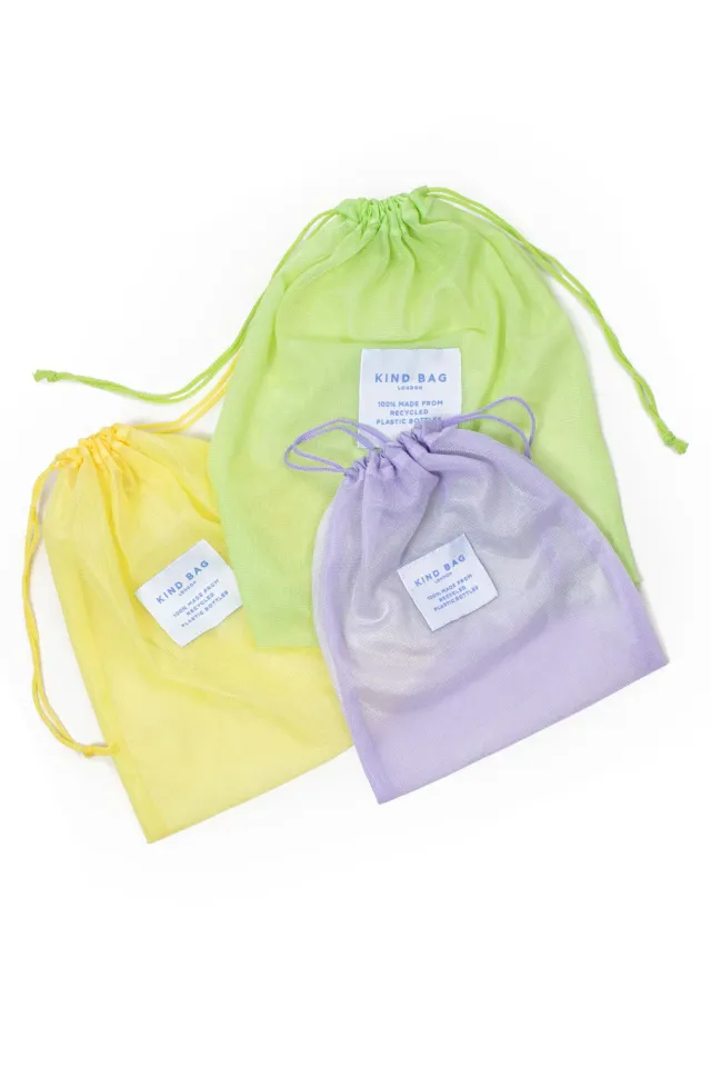 Kind Bag Mesh Bags nettposer 3-pakning gjenbrukbar