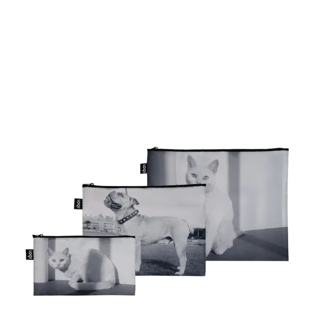 LOQI Eileen Agar Bella Cat Dandy Bulldog glidelåslommer resirkulert