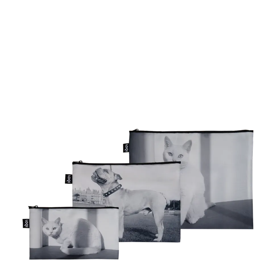 LOQI Eileen Agar Bella Cat Dandy Bulldog glidelåslommer resirkulert