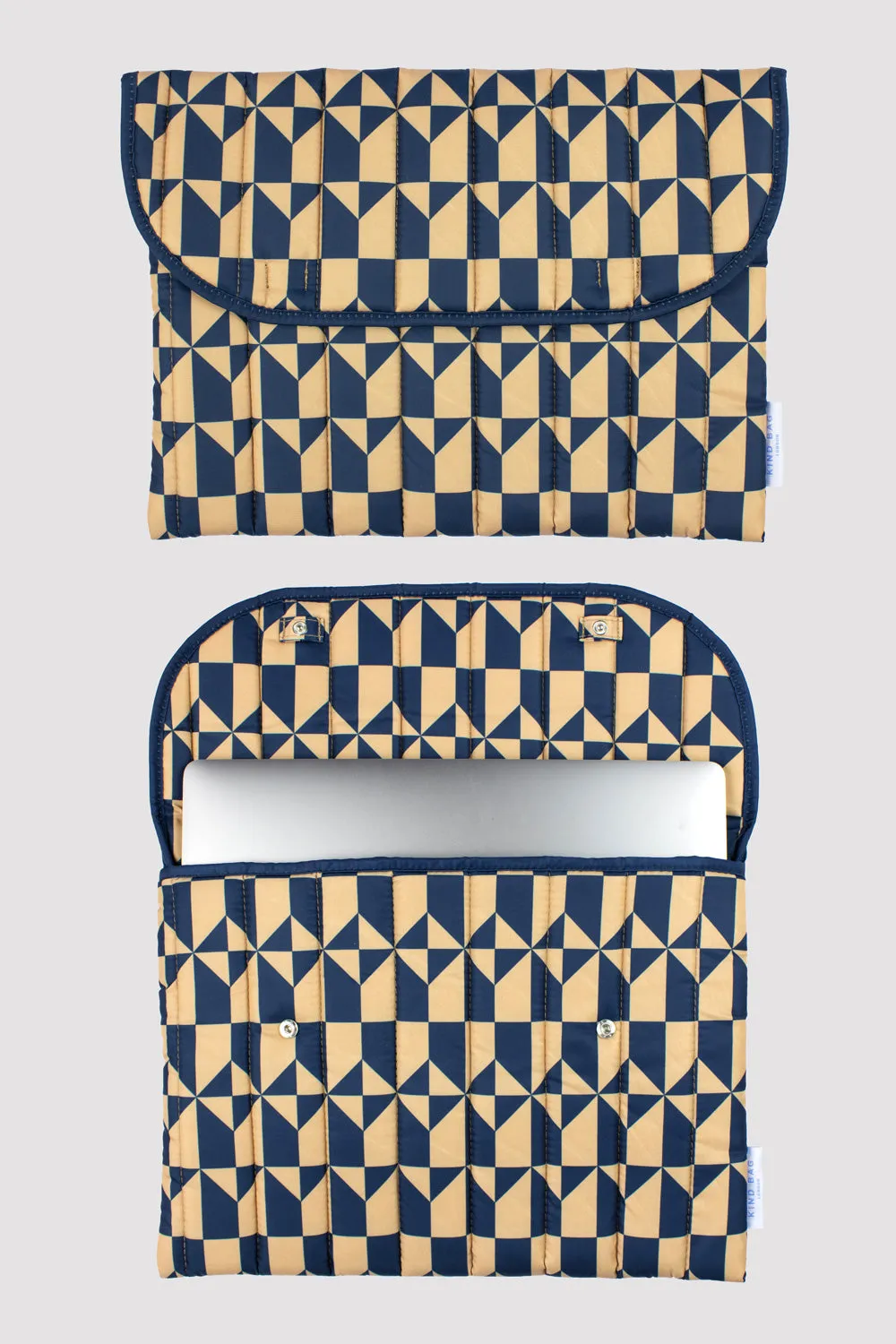 Kind Bag 16" laptopsleeve navy coffee polstret