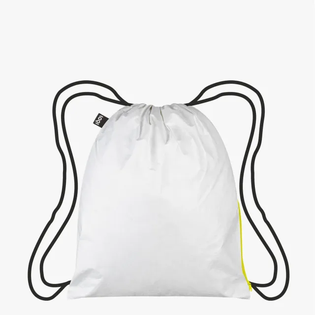 LOQI Tyvek Neon Yellow ryggsekk neongul tegne