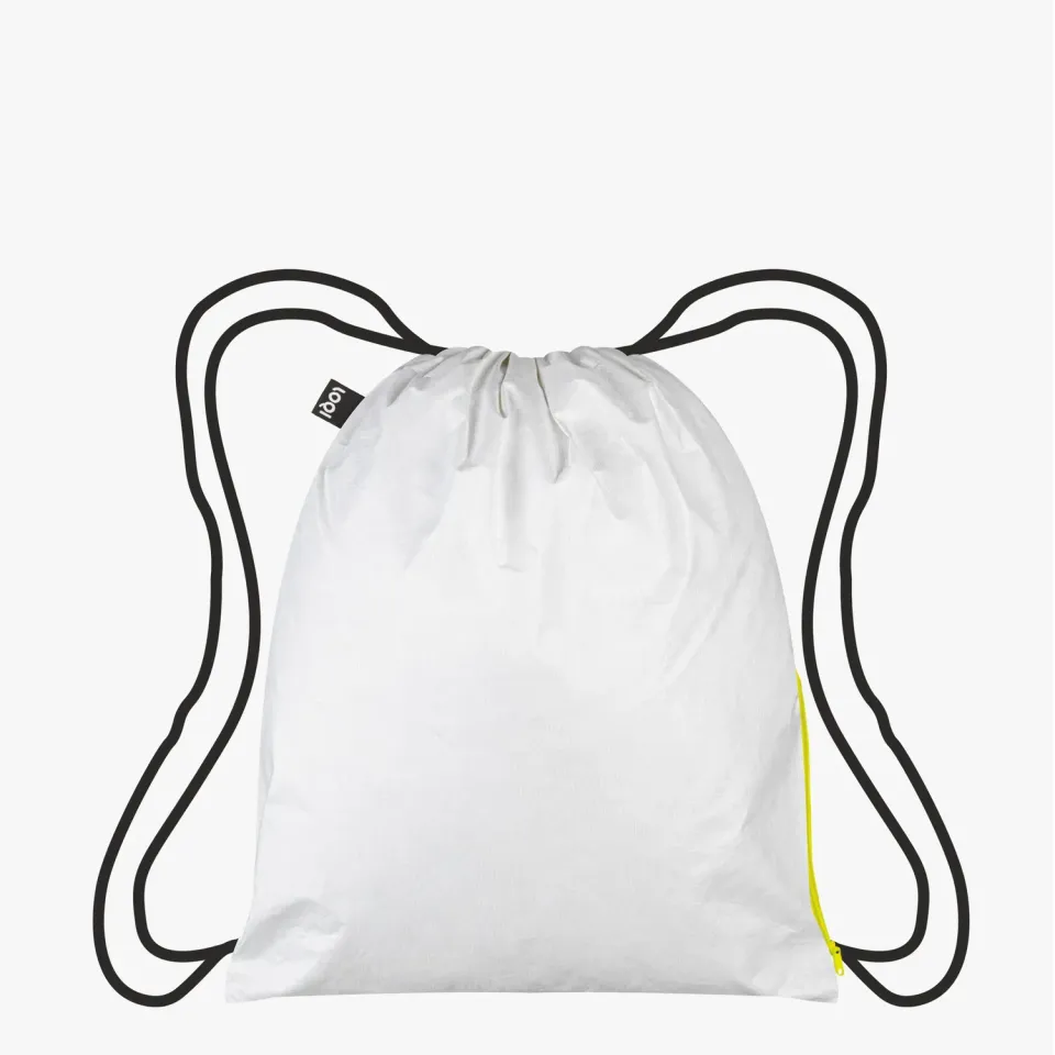 LOQI Tyvek Neon Yellow ryggsekk neongul tegne
