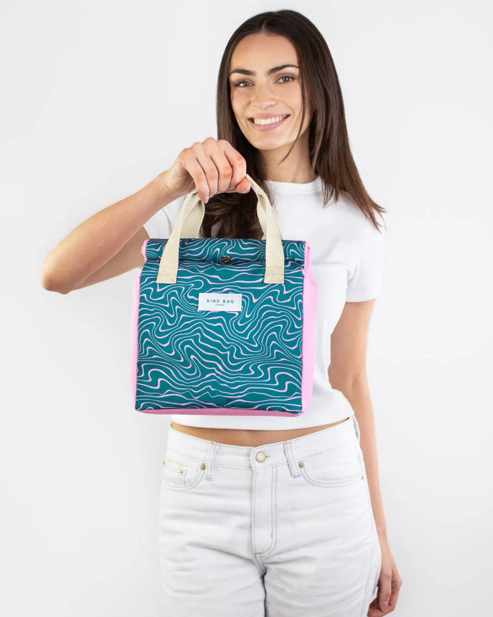 Kind Bag Contours Green Pink lunsjbag vanntett