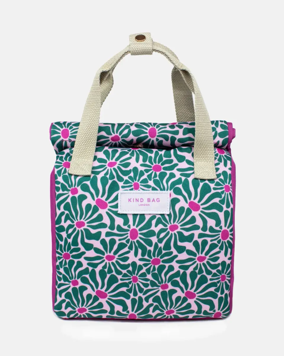 Kind Bag Lunch Bag lunsjpose Abstract Flowers vanntett