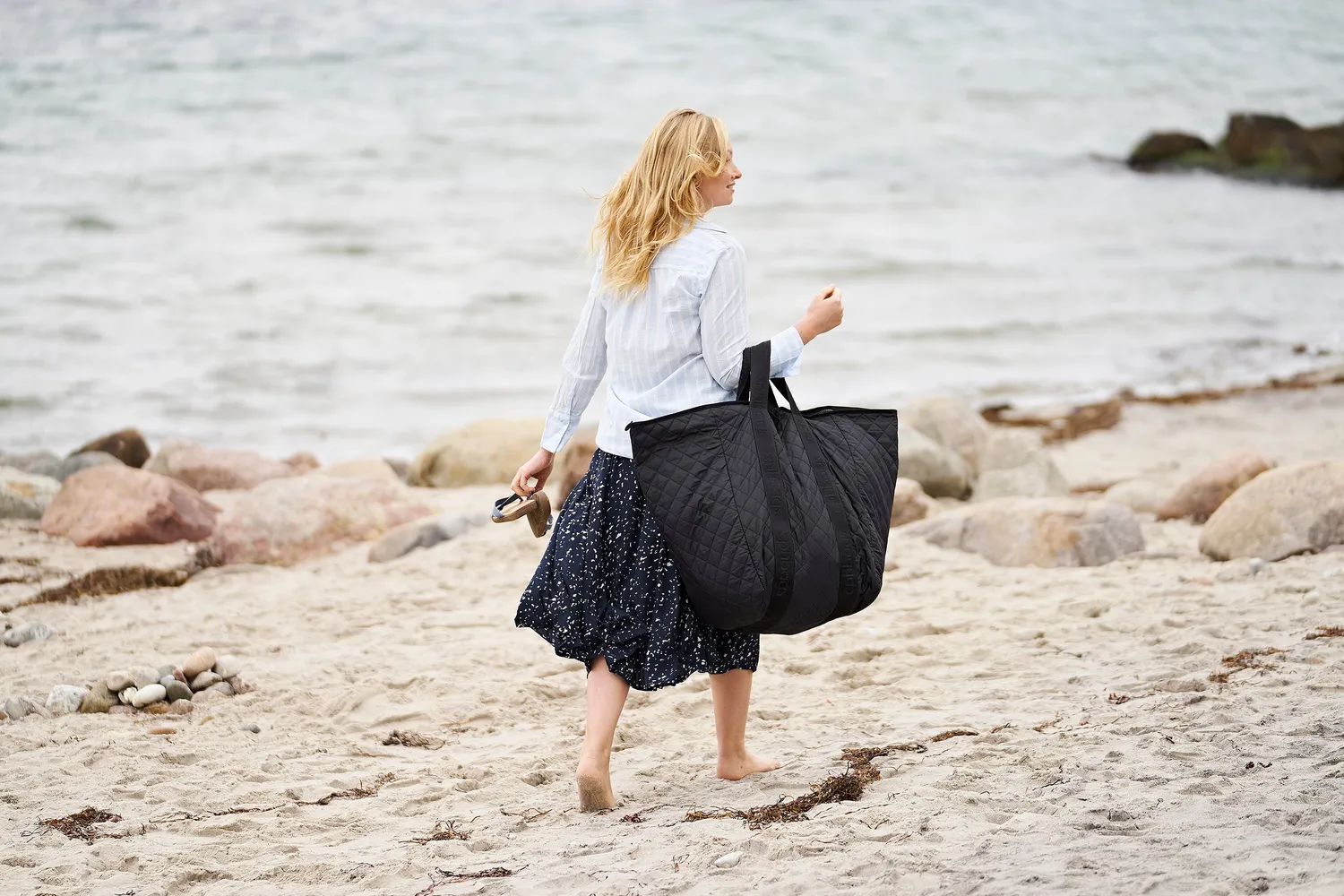 CPH Bags Mega strandveske svart lange hanker