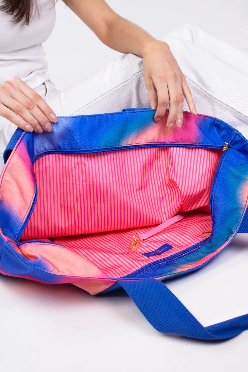 Kind Bag Aurora Carryall tote stor 32 liter blå rosa