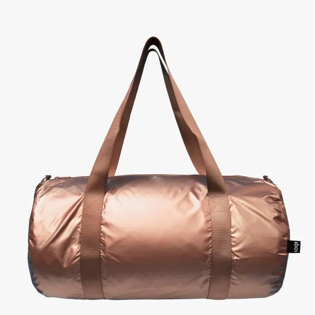 LOQI Metallic Rose Gold weekender handlenett roségull metallic