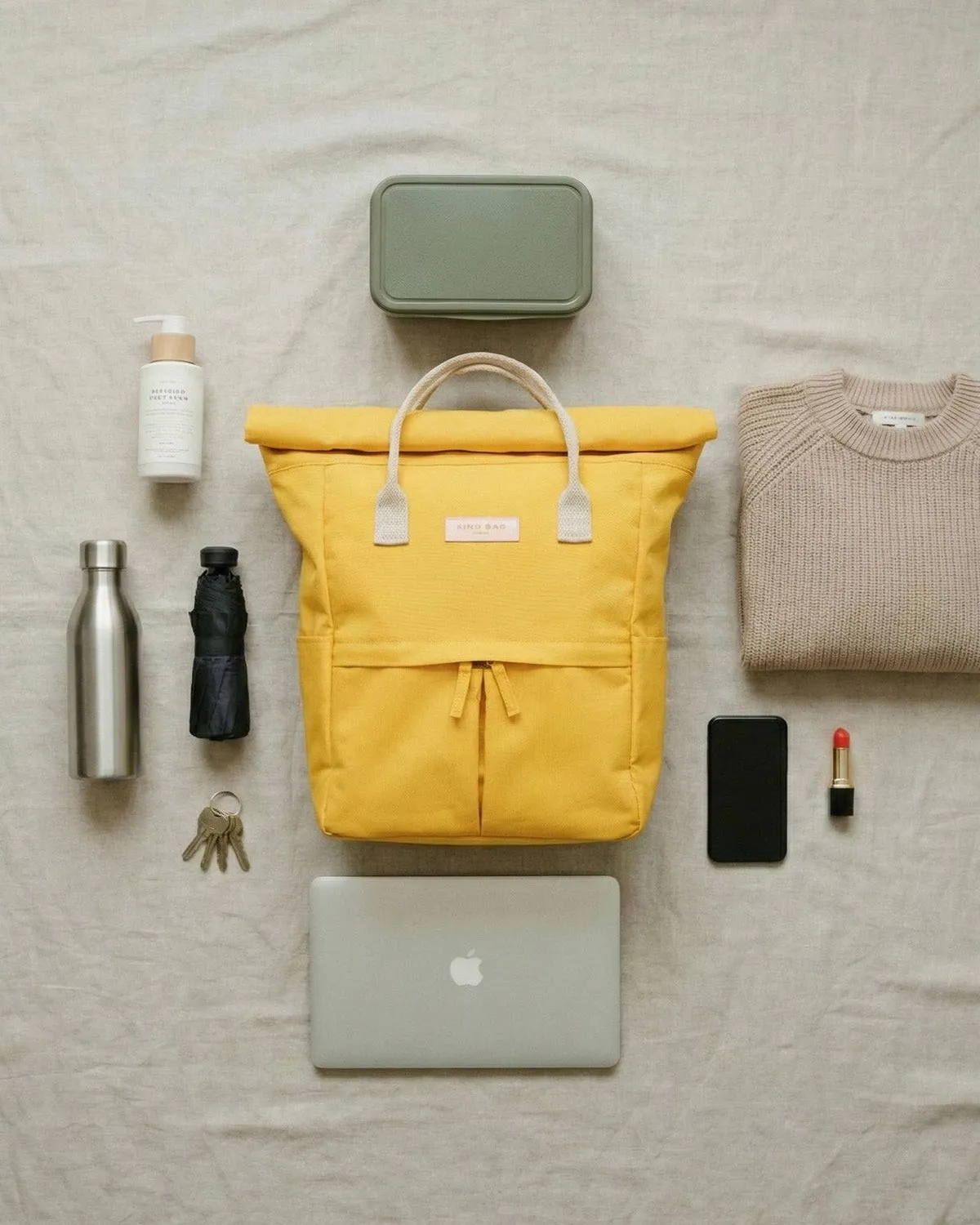 Kind Bag Hackney Medium ryggsekk tuscan gul resirkulert