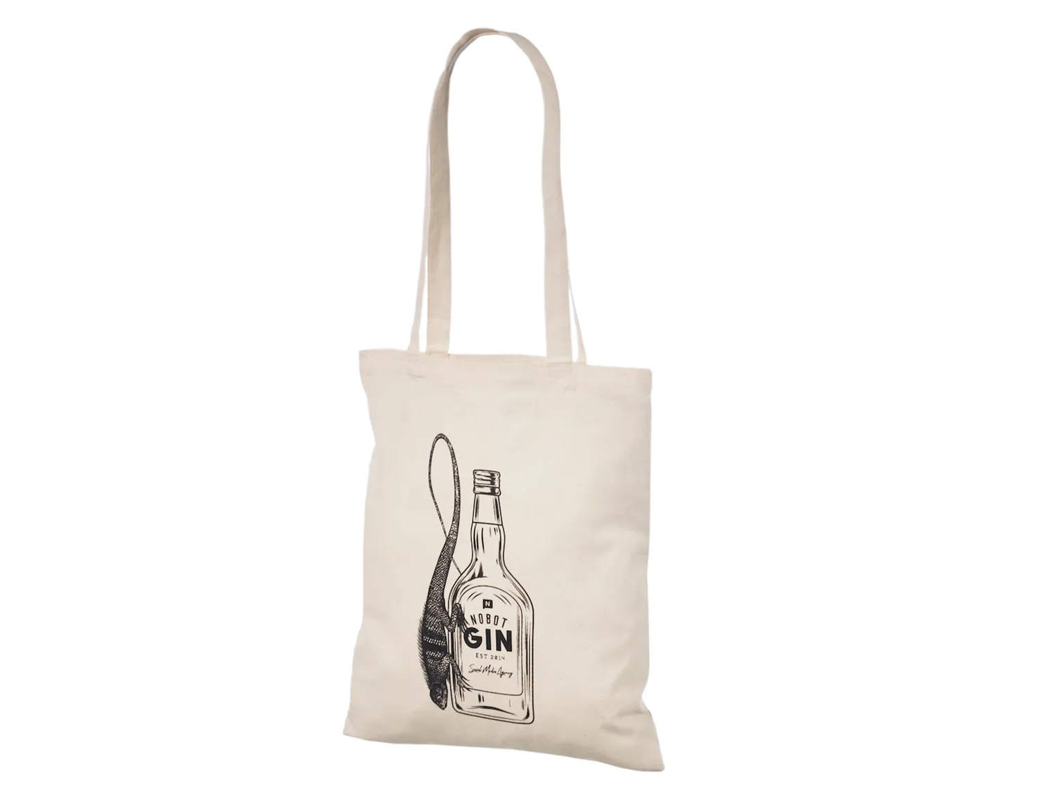 Handlenett naturhvitt bomullsnett 38x42 lange hanker trykk