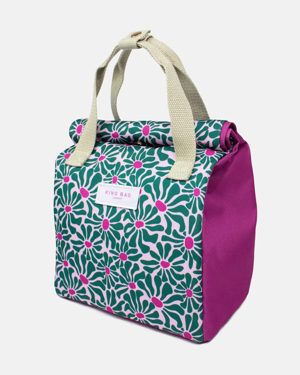 Kind Bag Lunch Bag lunsjpose Abstract Flowers vanntett