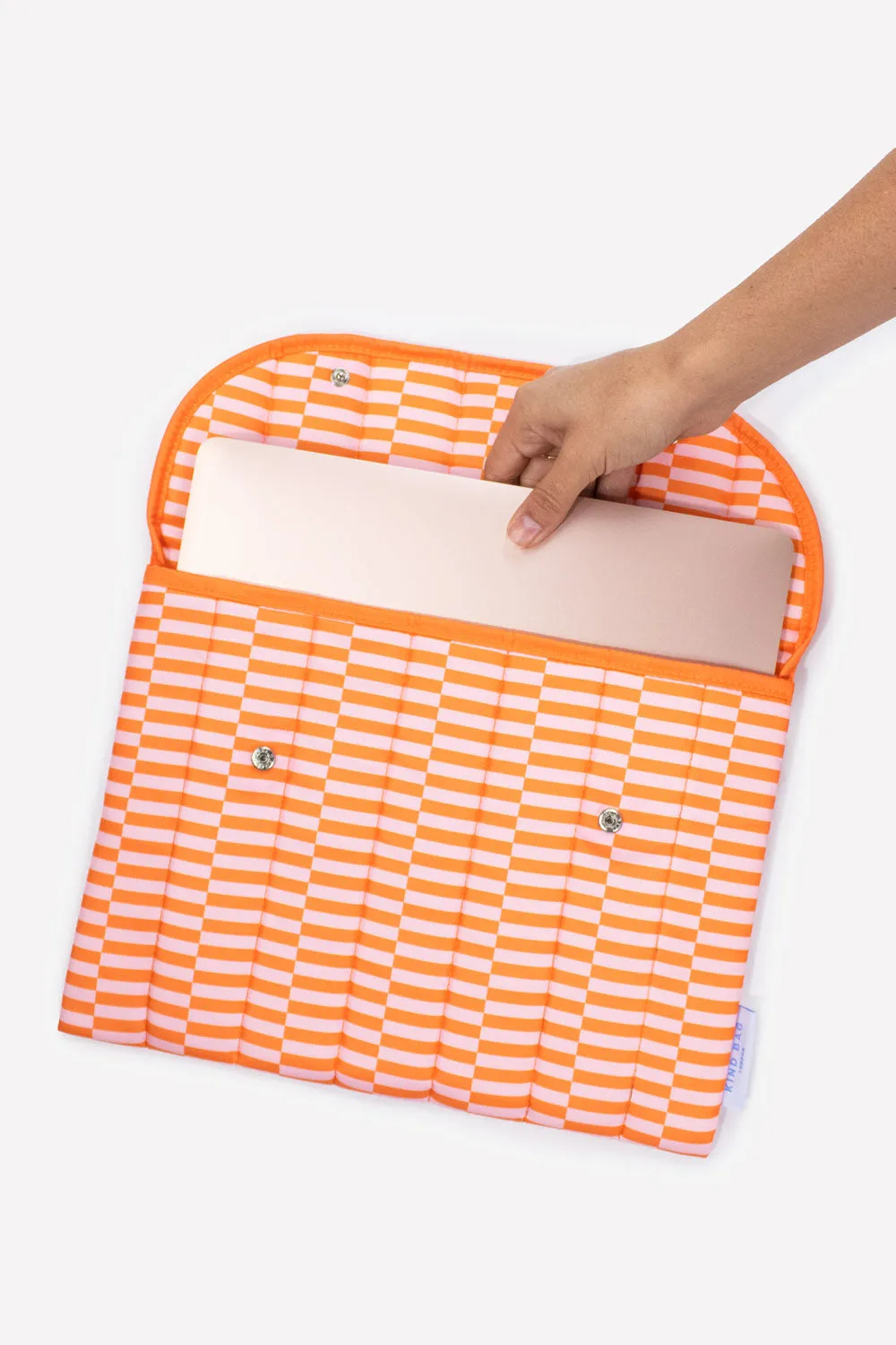 Kind Bag 13" laptop-sleeve Blocks Pink Orange quiltet