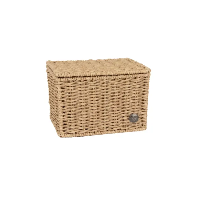 Handed By Celeste Small oppbevaringskurv med lokk natur