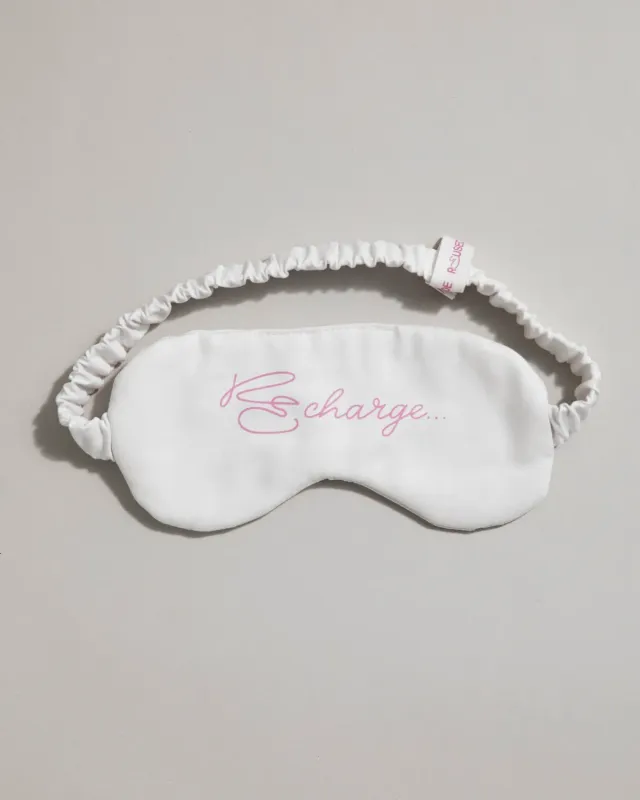 Reused Remade sovemaske øyemaske frotté hvit 20 cm