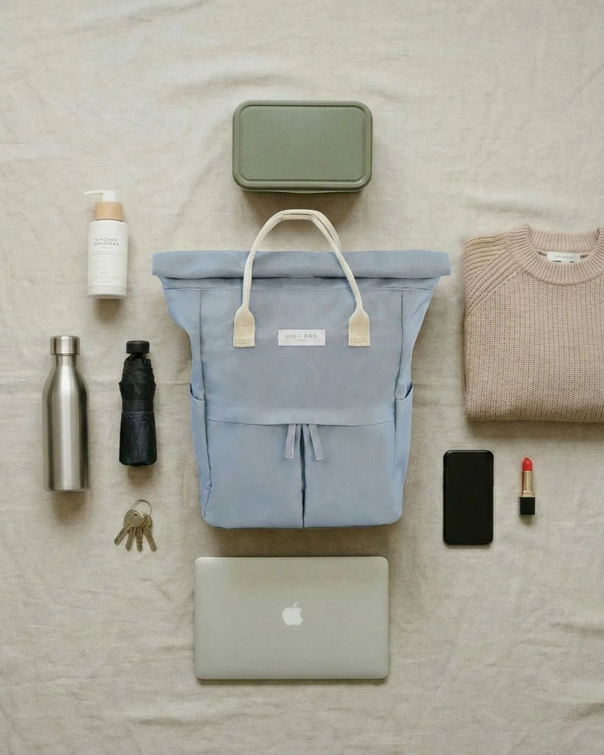 Kind Bag Hackney v.1 Medium ryggsekk light grey laptop