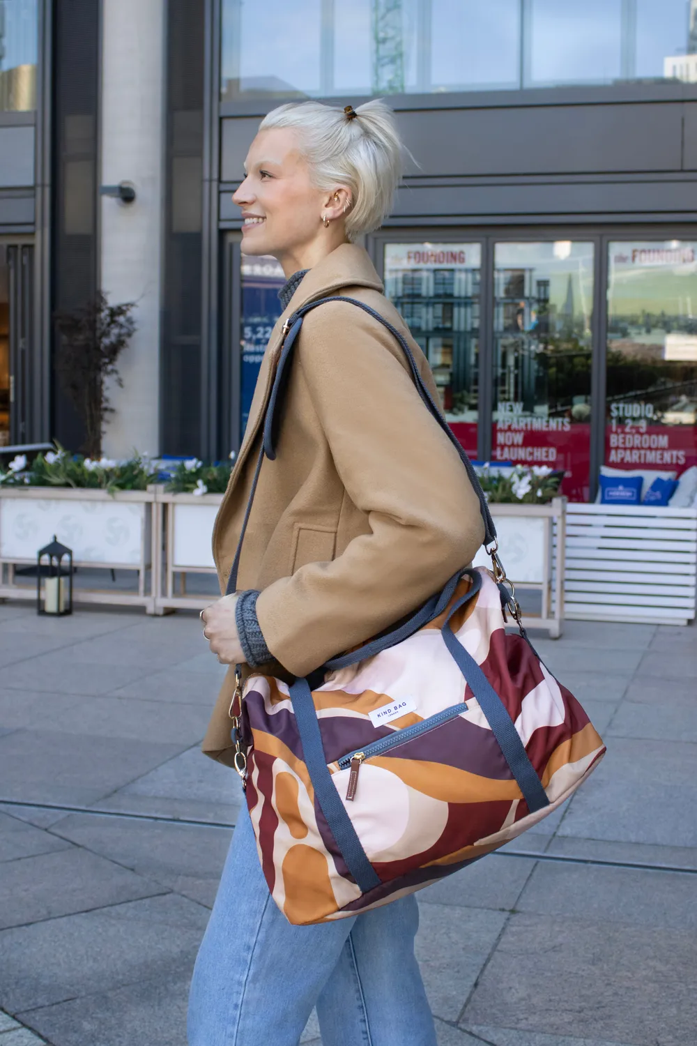 Kind Bag Weekender Abstract Caramel kabinbag beige