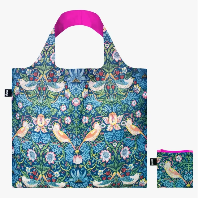 LOQI William Morris Strawberry Thief handlenett neon