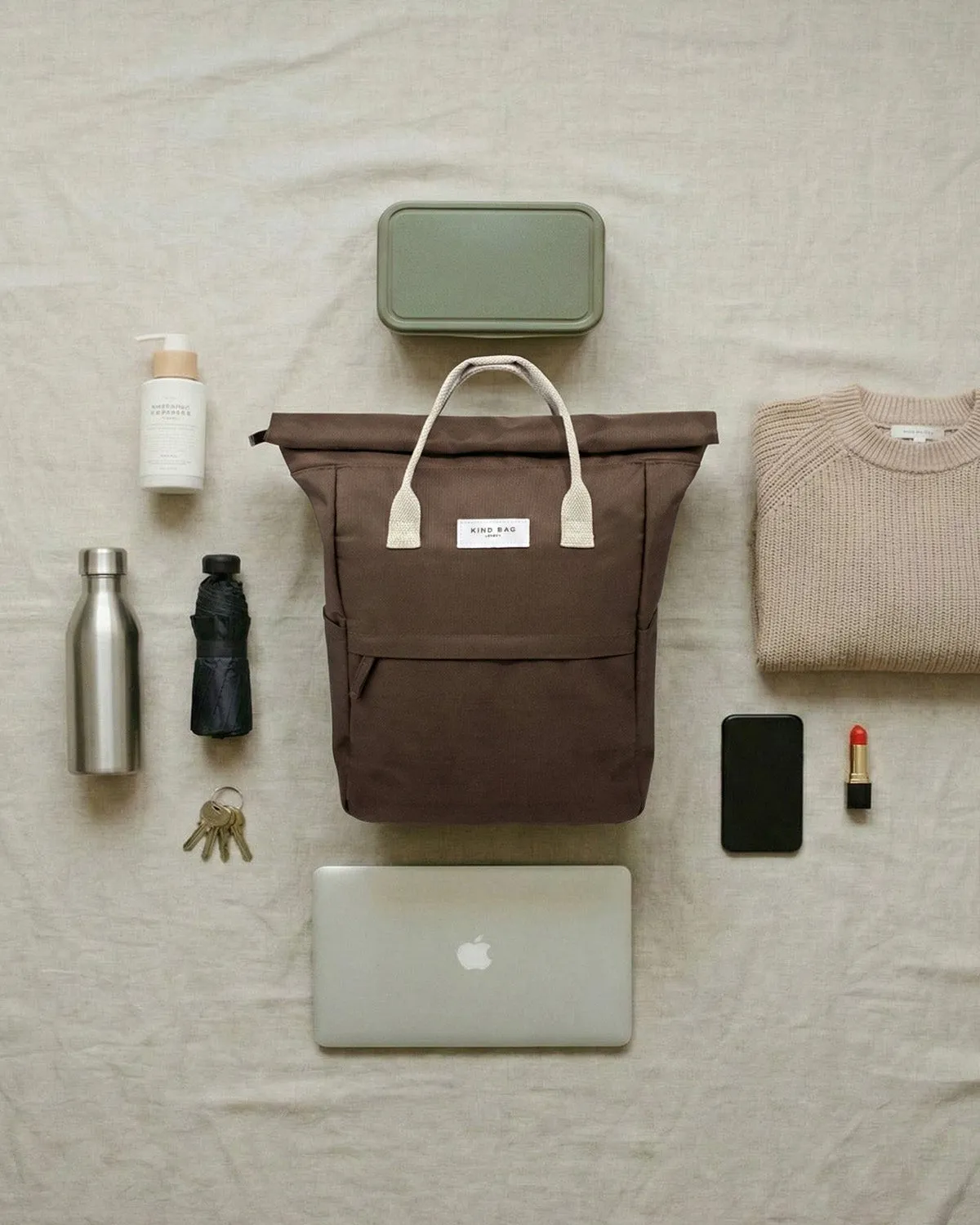 Kind Bag Hackney Medium ryggsekk Cocoa Brown 10L resirkulert