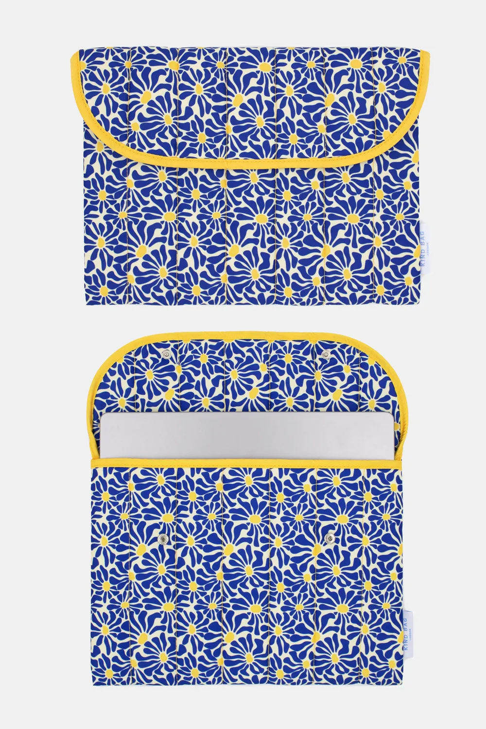 Kind Bag Abstract Flowers Blue laptop sleeve 13" vanntett gjenbrukbar