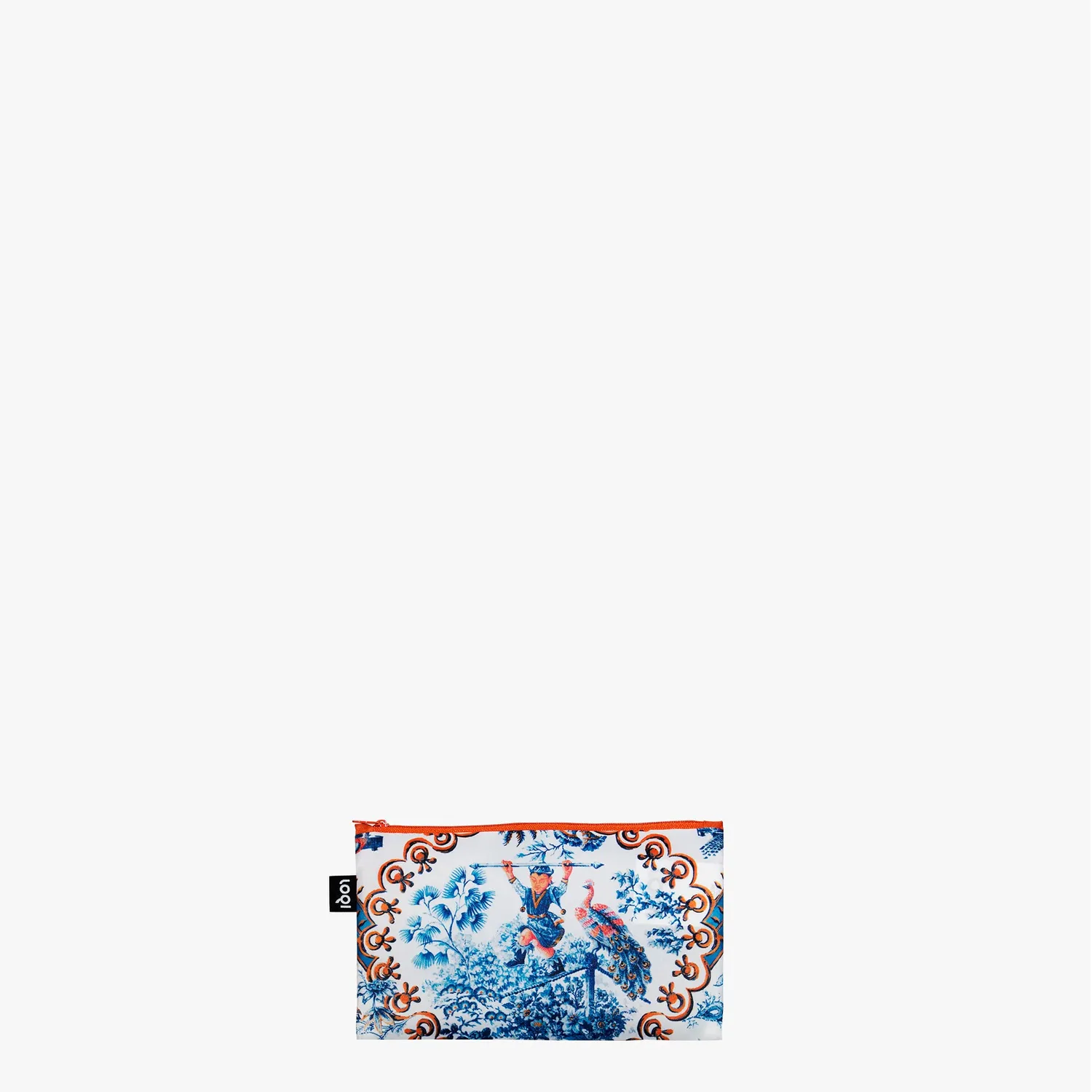 LOQI Decorative Art Peacock zip-mapper resirkulert blå