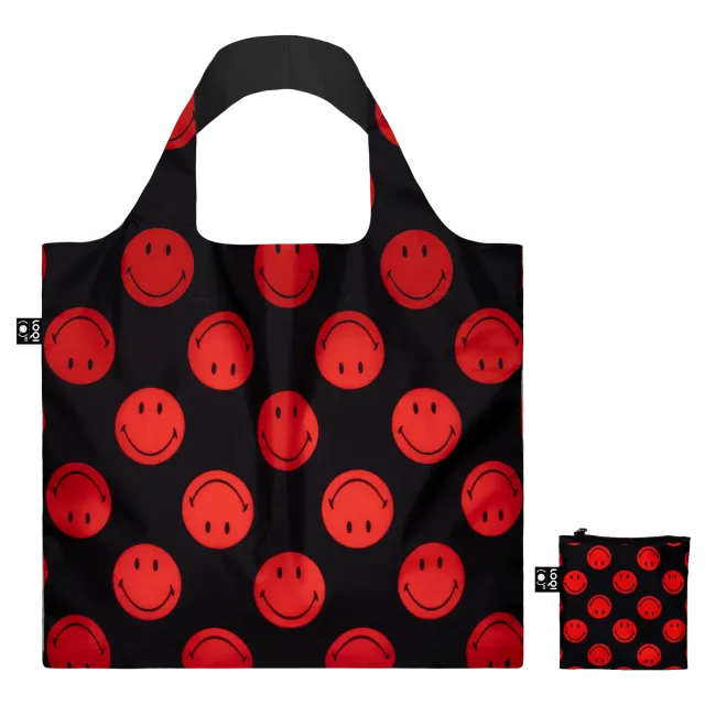 LOQI Smiley (RED) Lucky Black handlenett resirkulert