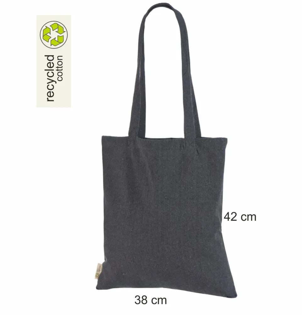 Handlenett Charcoalmel 3842 handlenett mørkegrå 38x42 resirkulert