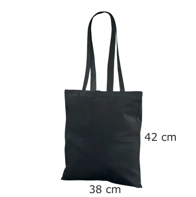 Handlenett CotBlack3842 svart bomullsnett 38x42 trykk