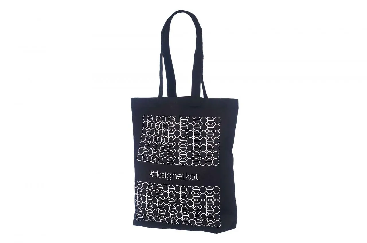 Handlenett Cot3941 handlenett svart 39x41+8 cm bomull