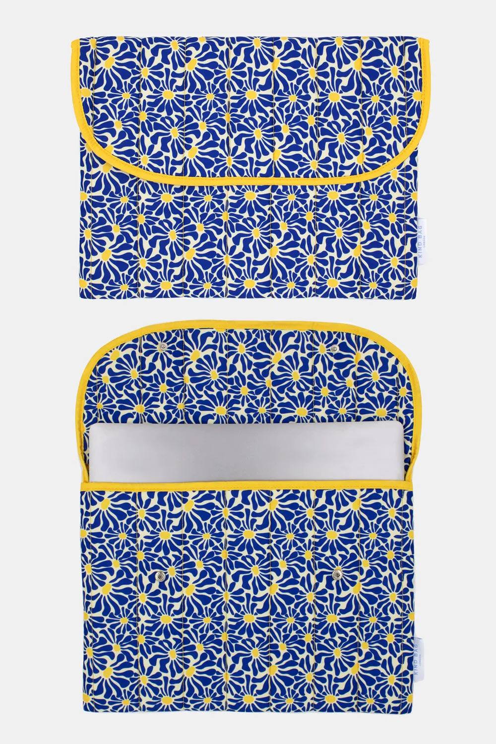 Kind Bag 16" laptop-sleeve Abstract Flowers Blue quiltet
