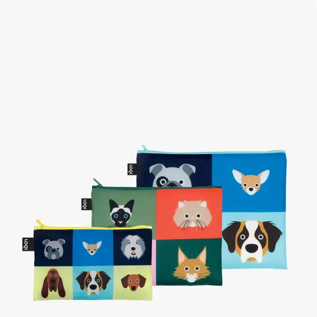 LOQI Stephen Cheetham Dogs Cats glidelåsmapper