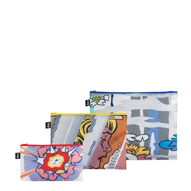 LOQI Roy Lichtenstein Lily Pond glidelåsposer 3-pk pop